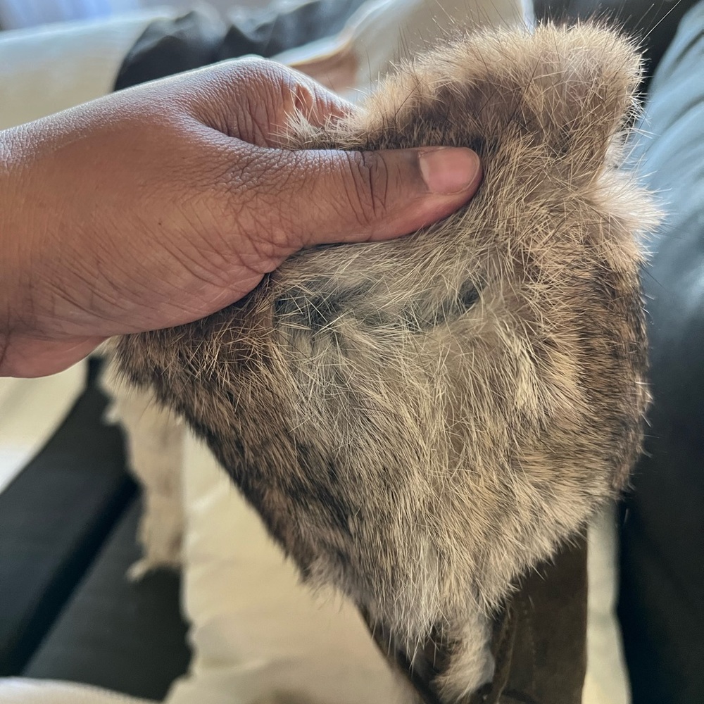 COACH Beige Karita Rabbit Fur & Suede Boots Sz 9, Leather Lined, - Picture 4 of 14